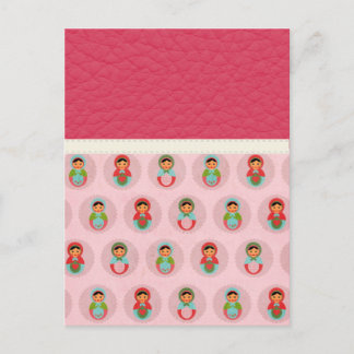 Cartão Postal Bonecas bonitas do assentamento do russo no couro