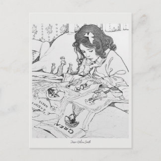 Cartão Postal Bonecas de papel de Jessie Wilcox Smith Colorir