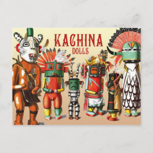 Cartão Postal Bonecas Kachina da Tribo Americana Nativa Hopi