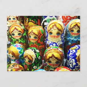 Cartão Postal Bonecas Matryoshka Souvenir Foto