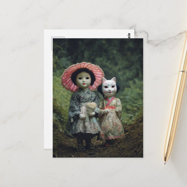 Cartão Postal Bonecas na Floresta (Frente/Verso In Situ)