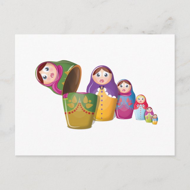 Cartão Postal Bonecas Russas Aninhadas (Frente)