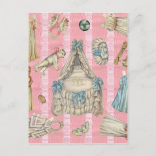 Cartão Postal Bonecas vitorianas de papel de enfermaria