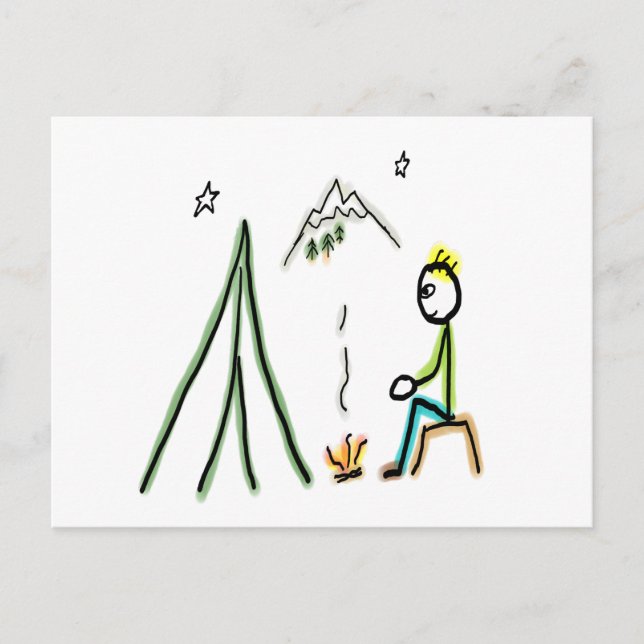 Cartão Postal Boneco de Acampamento (Frente)