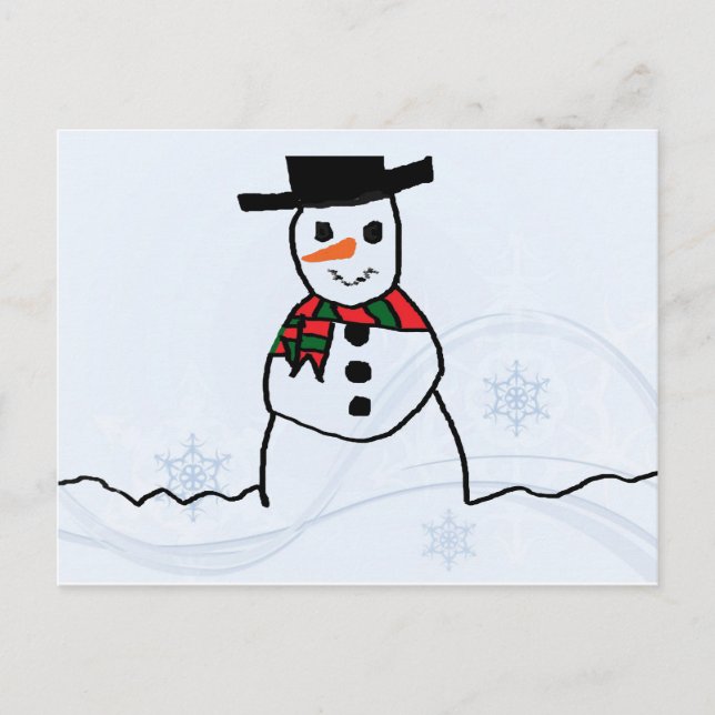 Cartão Postal Boneco de neve (Frente)