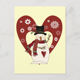 Cartão Postal Boneco de Neve Ama Camisetas e Presentes de Neve