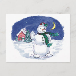 Cartão Postal Boneco de Neve Amigável