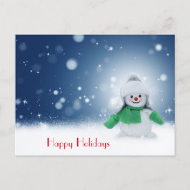Cartão Postal Boneco de neve com um cachecol
