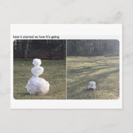 Cartão Postal Boneco de Neve Como Tudo Começou vs Como Está Indo