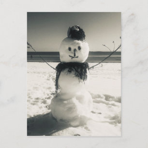 Cartão Postal boneco de neve da costa