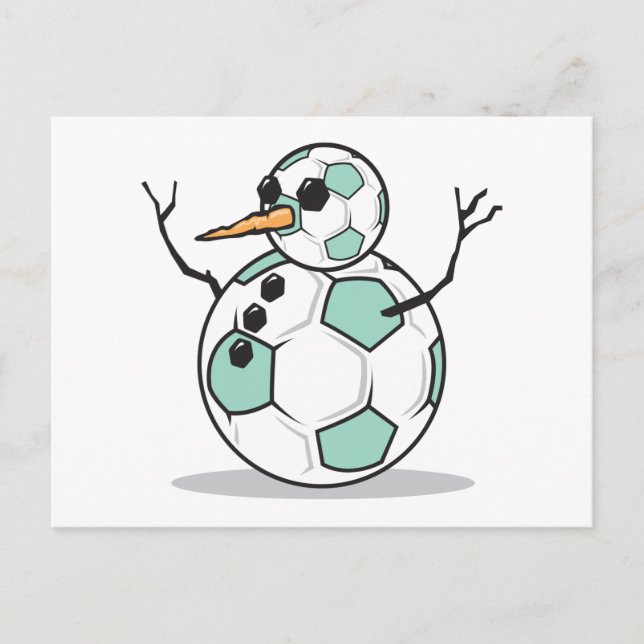 Cartão Postal boneco de neve de futebol bobo (Frente)