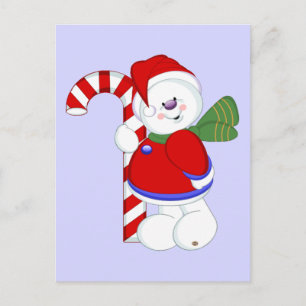Cartão Postal Boneco de Neve e Cana-de-Açúcar