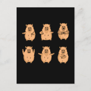 Cartão Postal Bonita Capybara Gift Women Kids Capybara