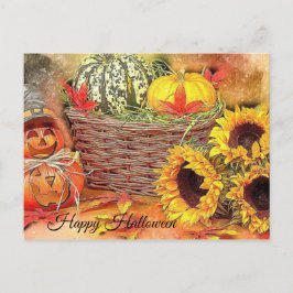 Cartão Postal Bonita, Colorida, Abóbora, Halloween