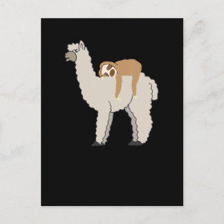 Cartão Postal Bonita e Engraçada Sleepy Sloth e Llama