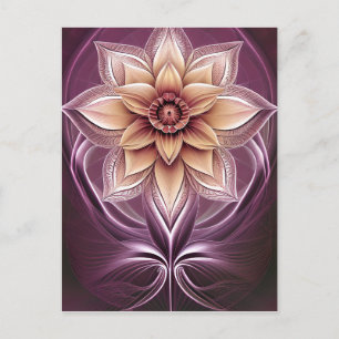 Cartão Postal Bonita e Impressionante Fantasia Moderna Lotus Flo