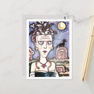 CARTÃO POSTAL BONITA FRANKENELLA MONSTER, GRAVES, GATO