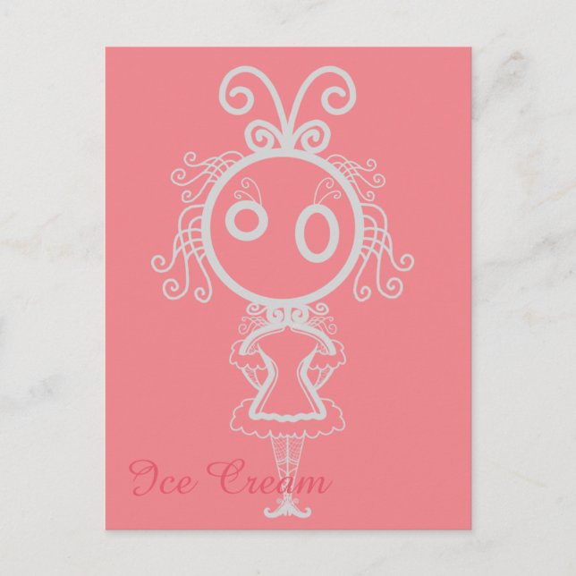 Cartão Postal Bonita Garota de Cartografia Kawaii (Frente)