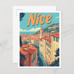 Cartão Postal Bonita ilustração da Viagens vintage de Arte da Fr