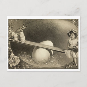Cartão Postal Bonita Páscoa Vintage