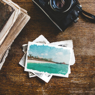 Cartão Postal Bonita Viagem de Ilha Tropical de Aruba