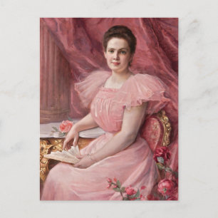 Cartão Postal Bonito a rosa   Paul De La Boulaye