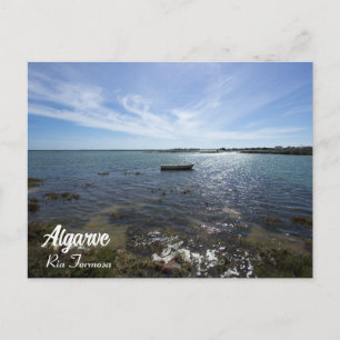 Cartão Postal Bonito Algarve Ria Formosa, paisagem marinha em Po