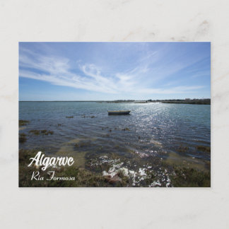 Cartão Postal Bonito Algarve Ria Formosa, paisagem marinha em Po