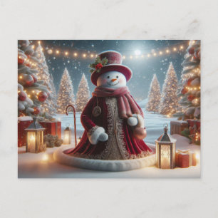 Cartão Postal Bonito boneco de neve de Natal