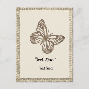 Cartão Postal Bonito borboletas Douradas Obrigado Festa Querida