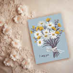 Cartão Postal Bonito Buquê Daisy, SINTO SUA FALTA DE VOCÊ<br><div class="desc">Personalize este cartão alterando o texto,  a fonte,  as cores e adicionando o seu próprio texto no verso! Procure mais no meu compro!</div>