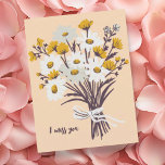 Cartão Postal Bonito Buquê Daisy, SINTO SUA FALTA DE VOCÊ<br><div class="desc">Personalize este cartão alterando o texto,  a fonte,  as cores e adicionando o seu próprio texto no verso! Procure mais no meu compro!</div>