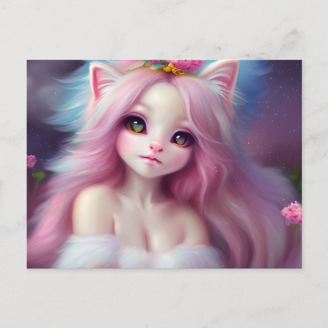 Cartão Postal Bonito Cartoon Cat Baby (Frente)