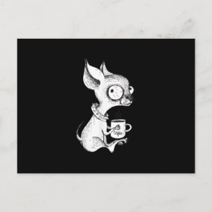 Cartão Postal Bonito e Único Coffee Art Dog Lover Gift.