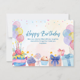 Cartão Postal Bonito Feliz aniversário 