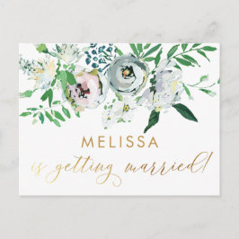 Cartão Postal Bonito Floral Gouache Chá de panela Flor Boho