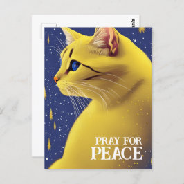 Cartão Postal Bonito Gato Amarelo com Olhos Azuis - ucrânia