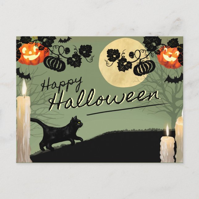 Cartão Postal Bonito Halloween (Frente)