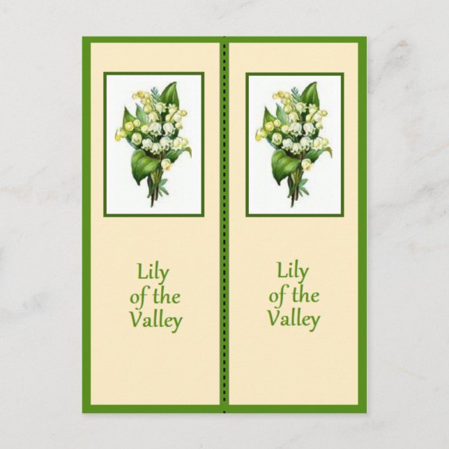 Cartão Postal Bonito Lily do Vale Bookmark (Frente)