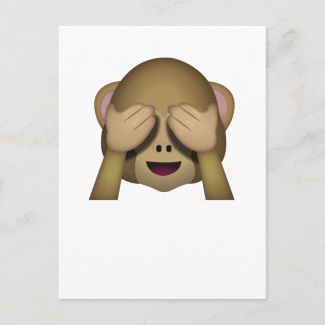 Cartão Postal Bonito não veja nenhum macaco mau Emoji (Frente)