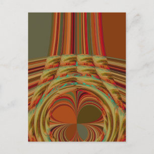 Cartão Postal Bonito Ouro Tradicional Africano Brown Motif