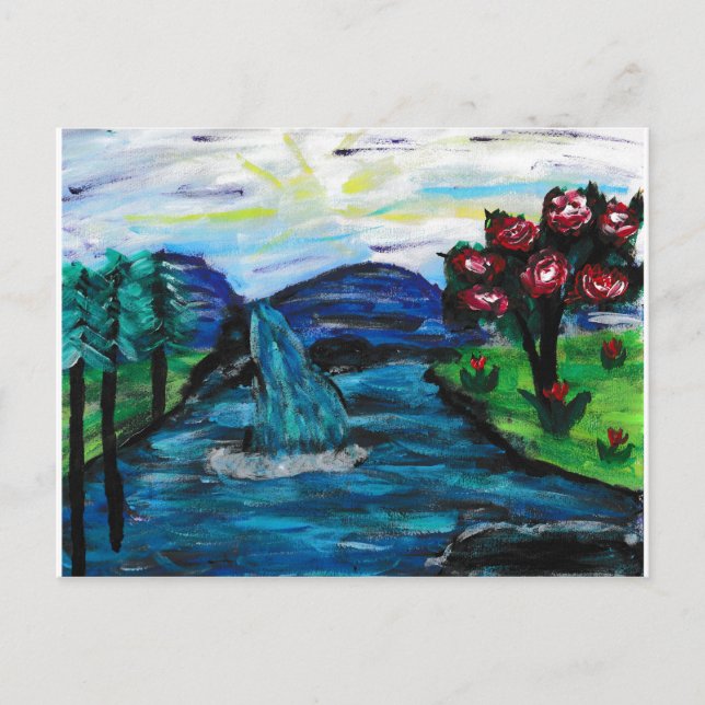 Cartão Postal Bonito paisagem (Frente)