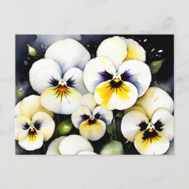 Cartão Postal Bonito pintura em aquarela branca