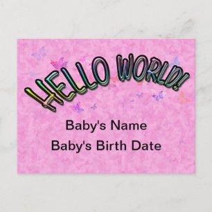 Cartão Postal Bonito Rainbow Hello World