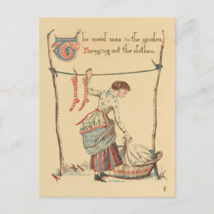 Cartão Postal Bonito Senhora Vintage