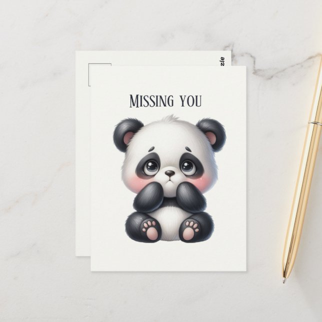 Cartão Postal Bonito Sentido, seu urso panda (Frente/Verso In Situ)
