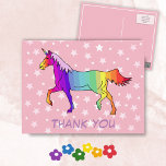 Cartão Postal Bonito Unicorn Stars Obrigado<br><div class="desc">Cartão postal de aniversário de unicórnio. Cartões de agradecimentos para crianças. unicórnio colorido arco-íris. É perfeito para crianças,  especialmente para meninas,  que amam unicórnios e cavalos. Excelente por agradecer a seus amigos e família pelos presentes de aniversário e por estarem na sua festa ou em qualquer outra ocasião.</div>