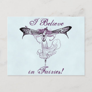 Cartão Postal Bonito Vintage Fairy Decal
