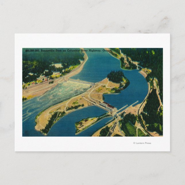 Cartão Postal Bonneville Dam e Columbia River da Air (Frente)