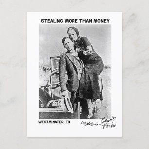 Cartão Postal Bonnie & Clyde em Westminster (Texas)